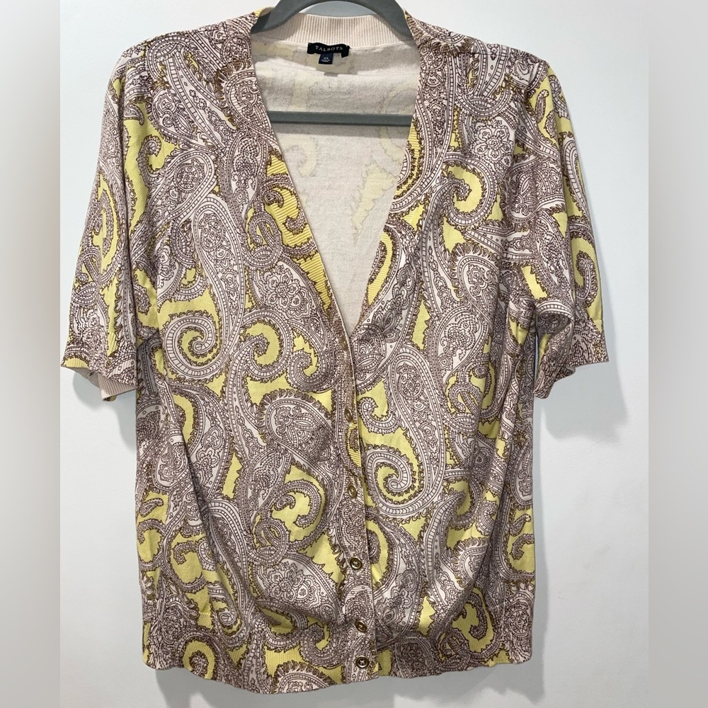 Talbots Women’s Paisley Button Cardigan Sweater